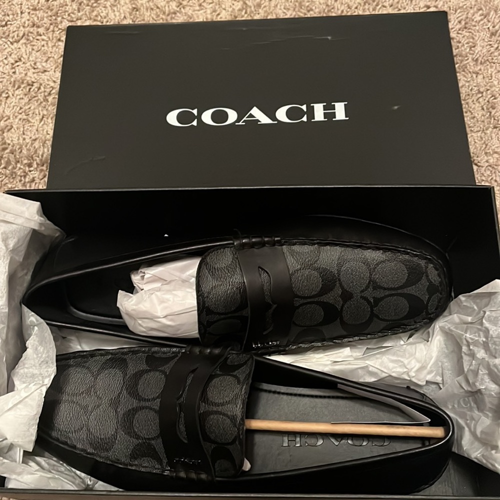 Men’s Black Coach Driver Loafers - Picture 2 of 3